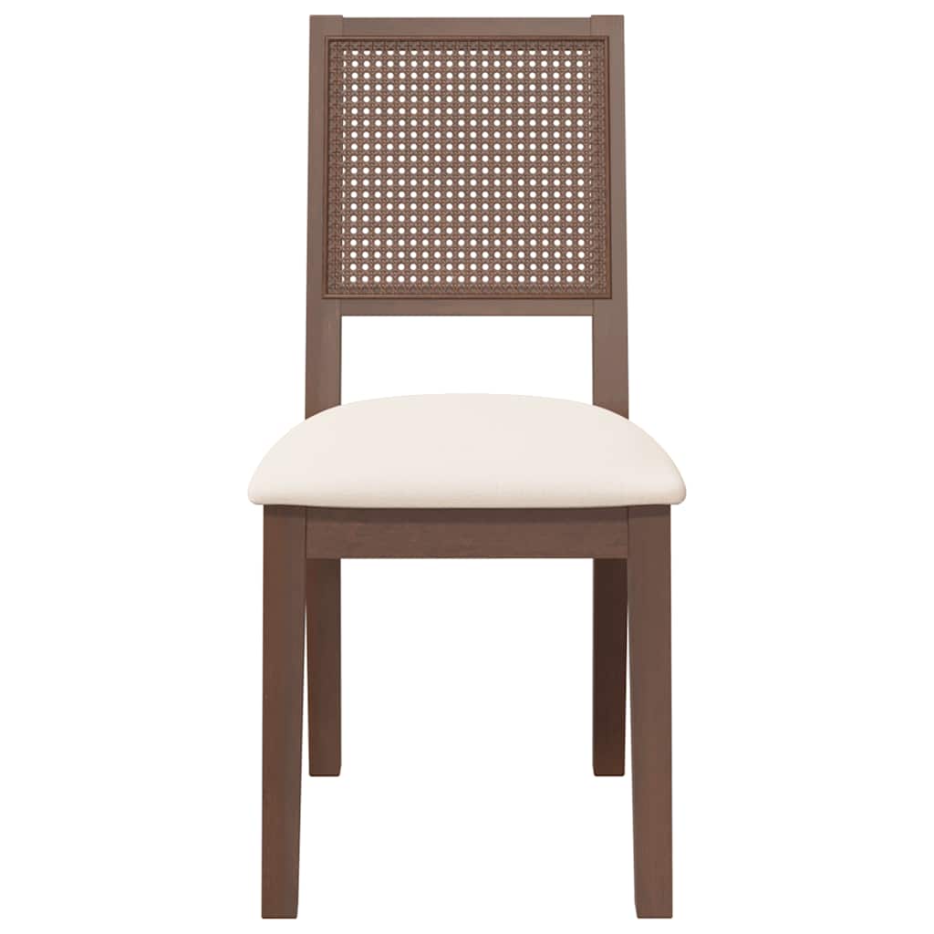 2 db barna tömörfa gumiból készült étkezőszékek párnákkal