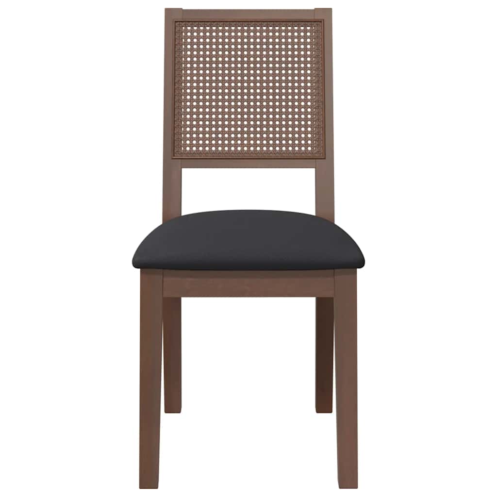 2 db barna tömörfa gumiból készült étkezőszékek párnákkal
