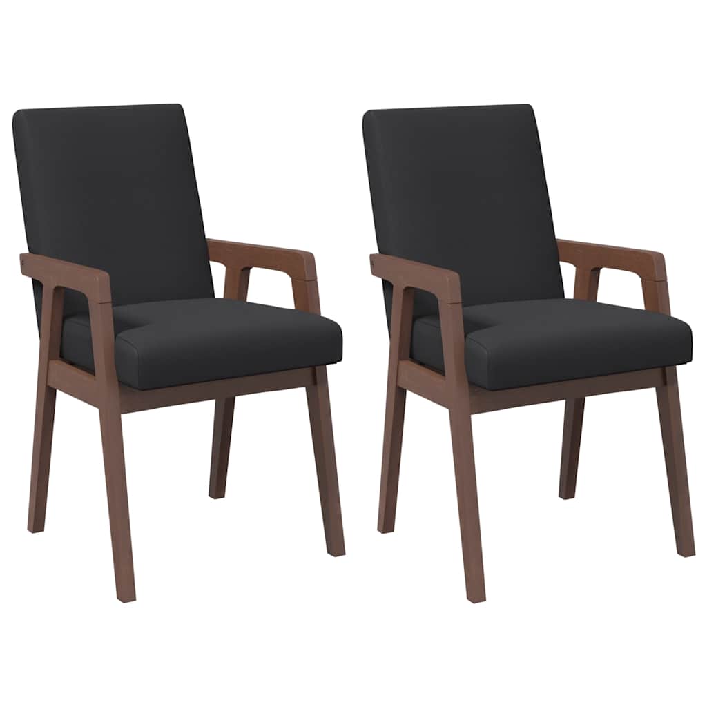 2 db barna tömörfa gumiból készült étkezőszékek párnákkal
