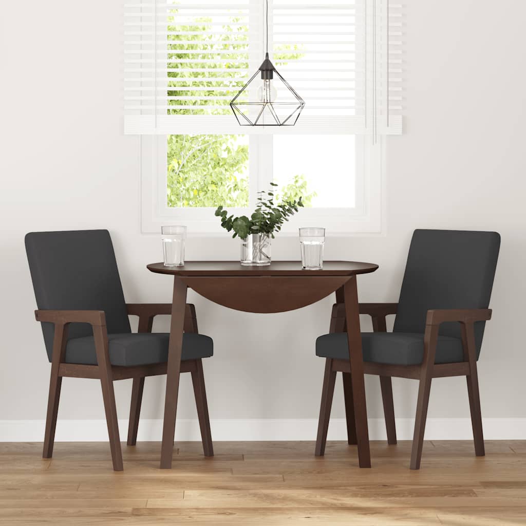 2 db barna tömörfa gumiból készült étkezőszékek párnákkal