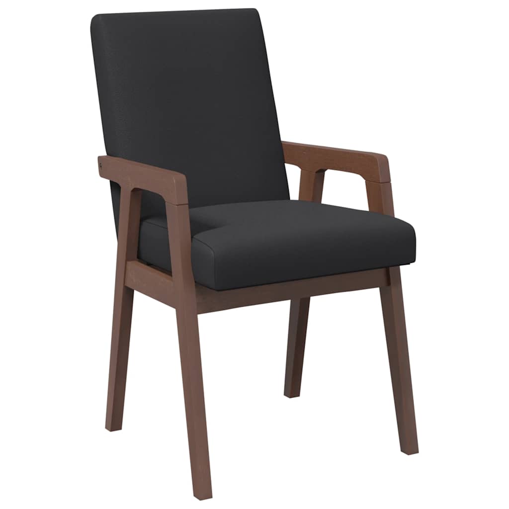 2 db barna tömörfa gumiból készült étkezőszékek párnákkal