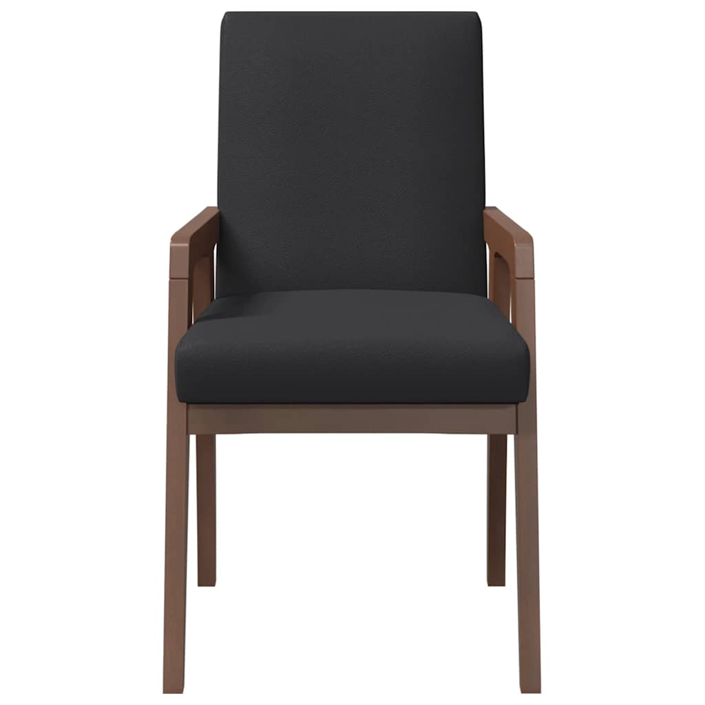 2 db barna tömörfa gumiból készült étkezőszékek párnákkal