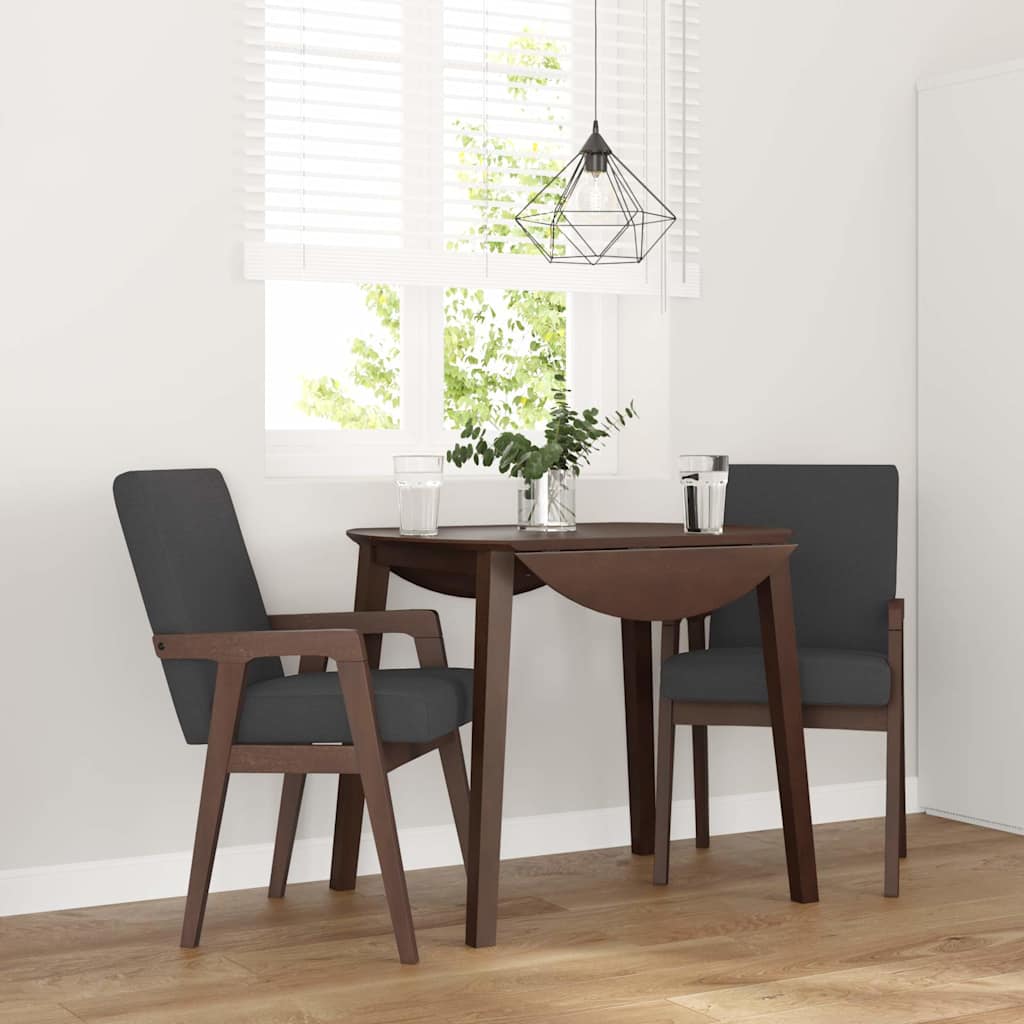 2 db barna tömörfa gumiból készült étkezőszékek párnákkal