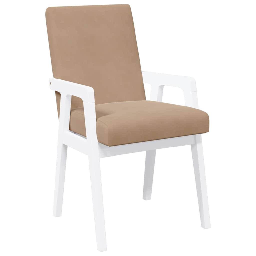 2 db fehér tömörfa gumiból készült étkezőszékek párnákkal