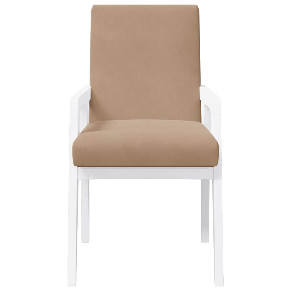 2 db fehér tömörfa gumiból készült étkezőszékek párnákkal