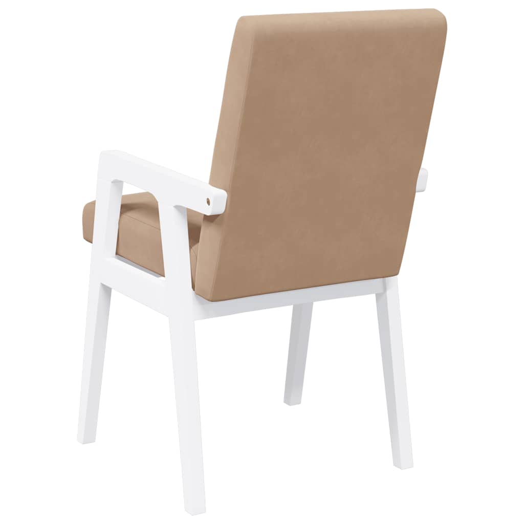 2 db fehér tömörfa gumiból készült étkezőszékek párnákkal