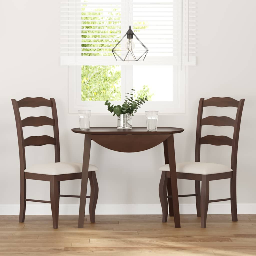 2 db barna tömörfa gumiból készült étkezőszékek párnákkal