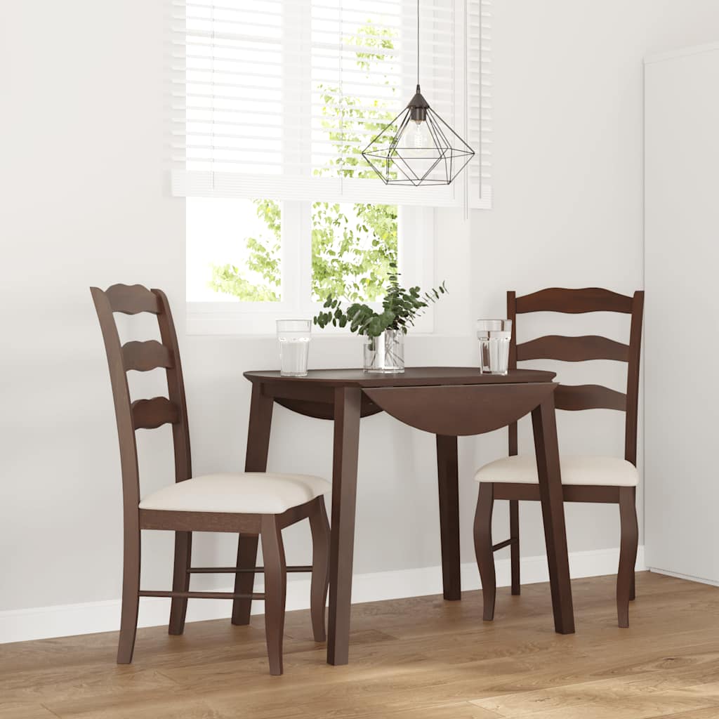 2 db barna tömörfa gumiból készült étkezőszékek párnákkal