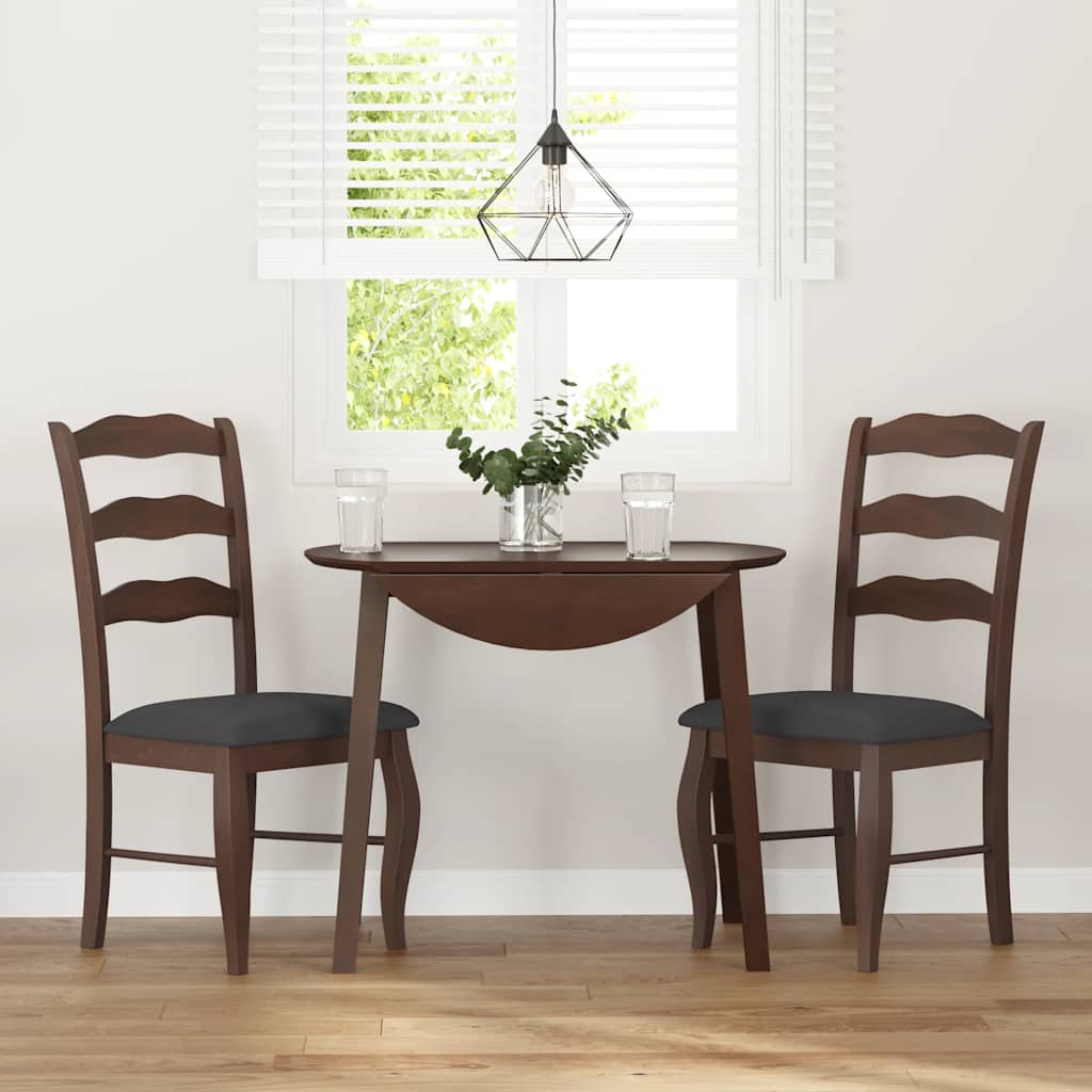 2 db barna tömörfa gumiból készült étkezőszékek párnákkal