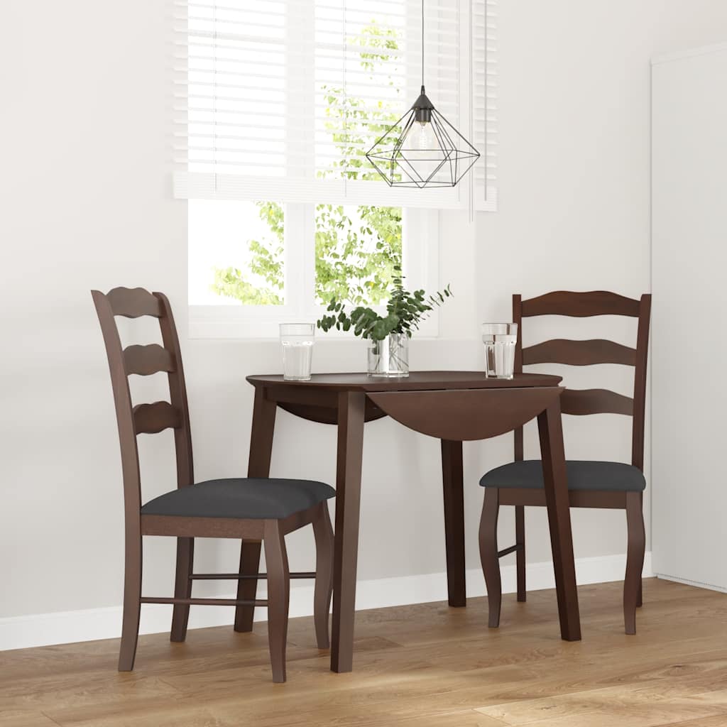 2 db barna tömörfa gumiból készült étkezőszékek párnákkal