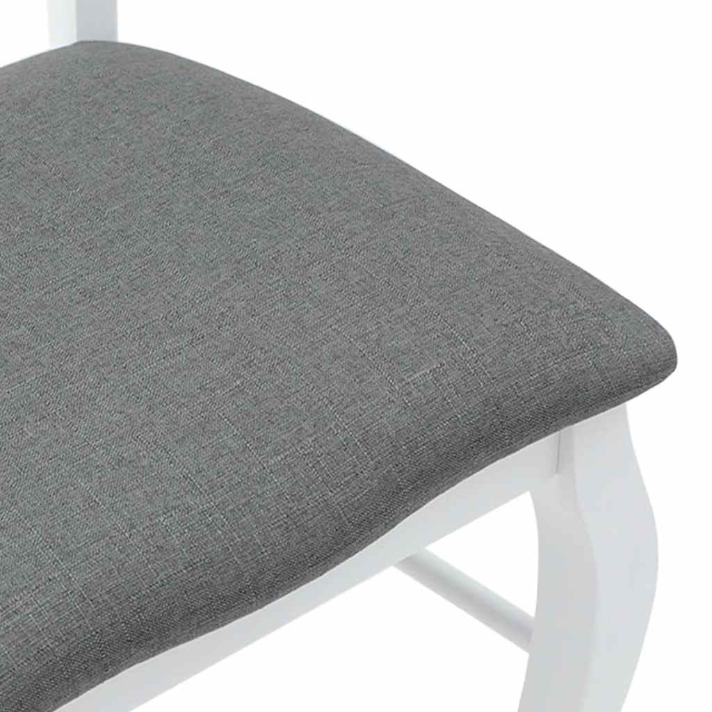 2 db fehér tömörfa gumiból készült étkezőszékek párnákkal