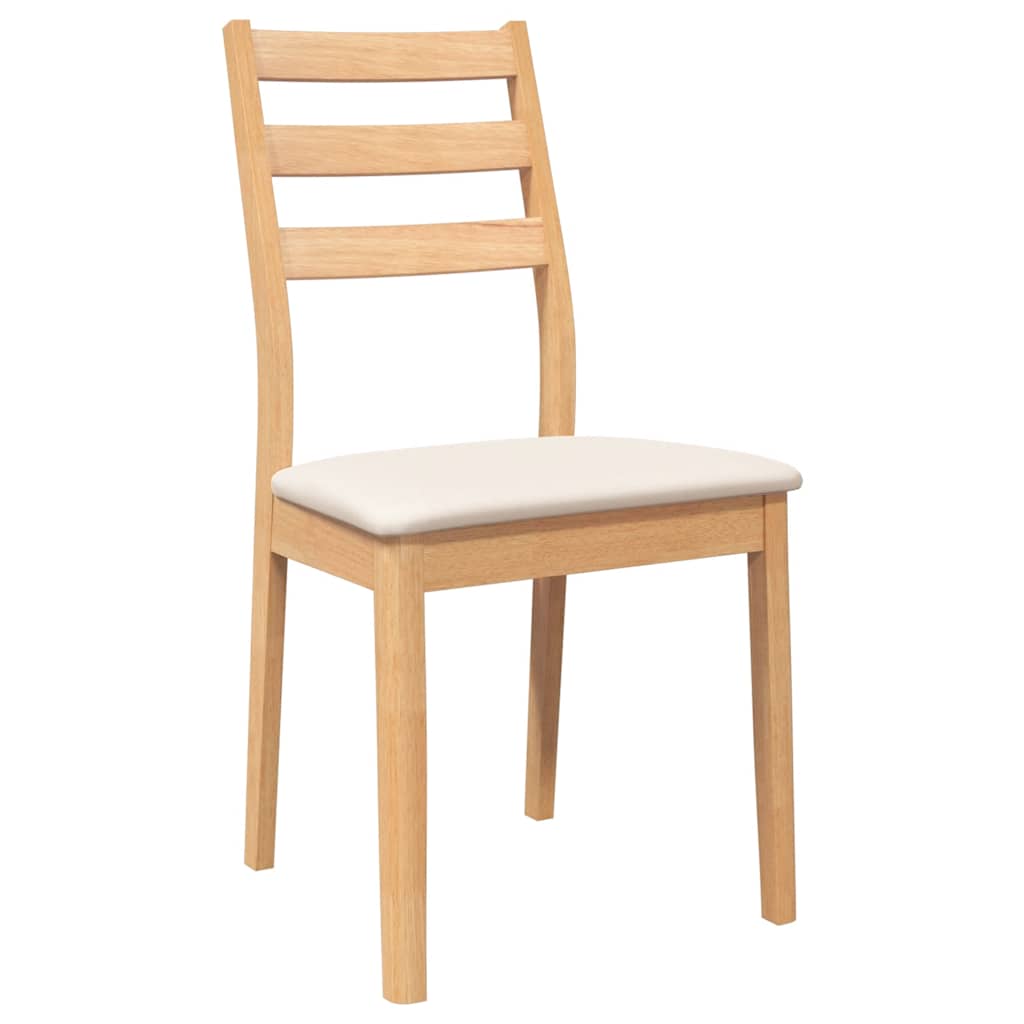 2 db természetes tömörfa gumiból készült étkezőszékek párnákkal