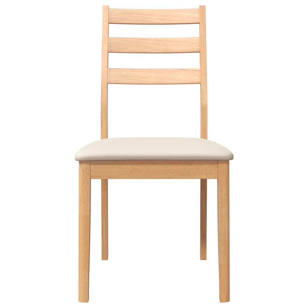 2 db természetes tömörfa gumiból készült étkezőszékek párnákkal