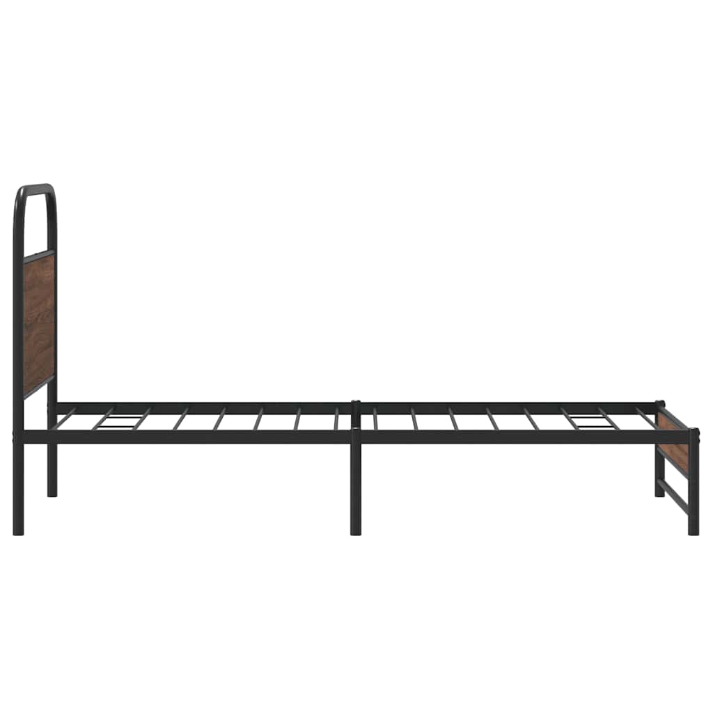 ágykeret matrac nélkül 90x200 cm barna tölgyfa műfa