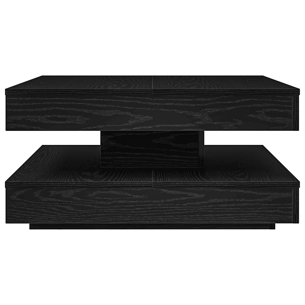 fekete dohányzóasztal 360 fokban forgatható 70x70x34,5 cm