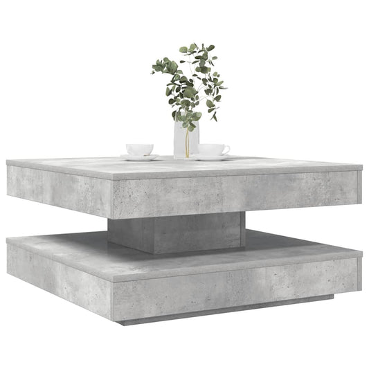 betonszürke dohányzóasztal 360 fokban forgatható 70x70x34,5 cm