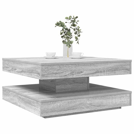szürke sonoma dohányzóasztal 360 fokban forgatható 70x70x34,5cm