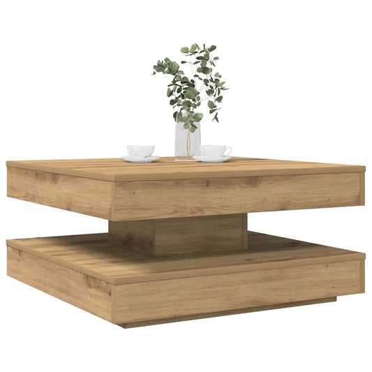 kézművestölgy dohányzóasztal 360 fokban forgatható 70x70x34,5cm