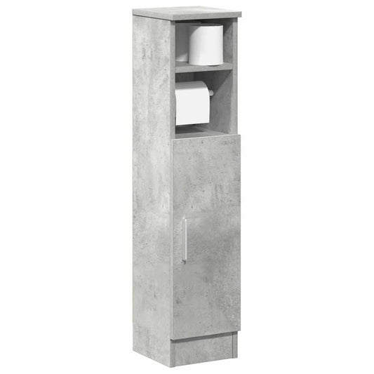 betonszürke fürdőszobaszekrény tekercstartóval 20,5x22x90 cm