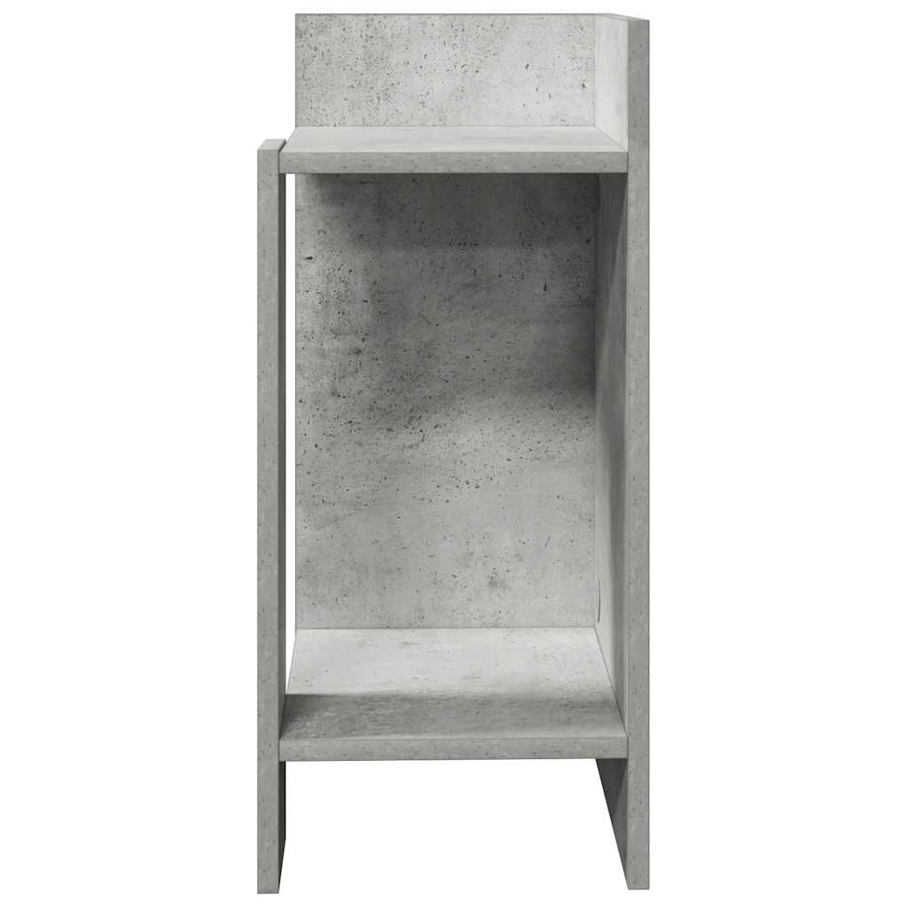 betonszürke kisasztal polccal 25,5 x 27 x 60 cm