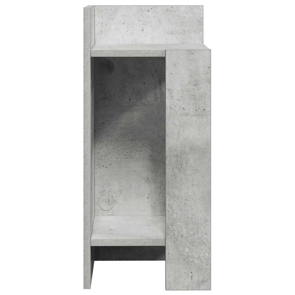 betonszürke kisasztal polccal 25,5 x 27 x 60 cm