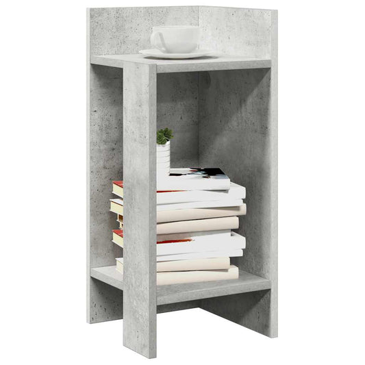 betonszürke kisasztal polccal 25,5 x 27 x 60 cm