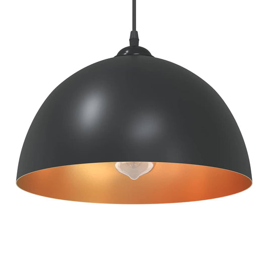 függőlámpák 2 db Állítható magasságú E27 fekete Ø 30 cm Fém