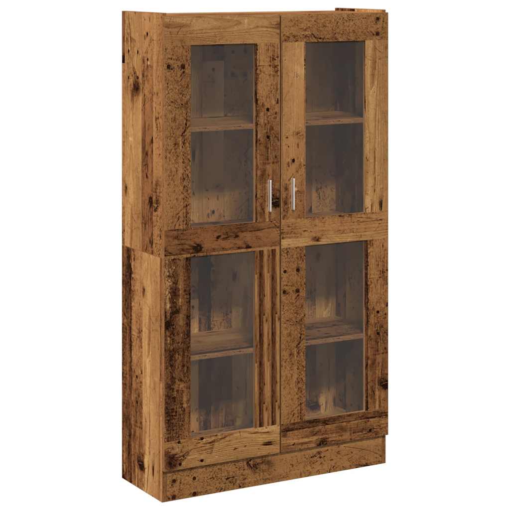 antik fa színű szerelt fa magasszekrény 82,5 x 30,5 x 150 cm