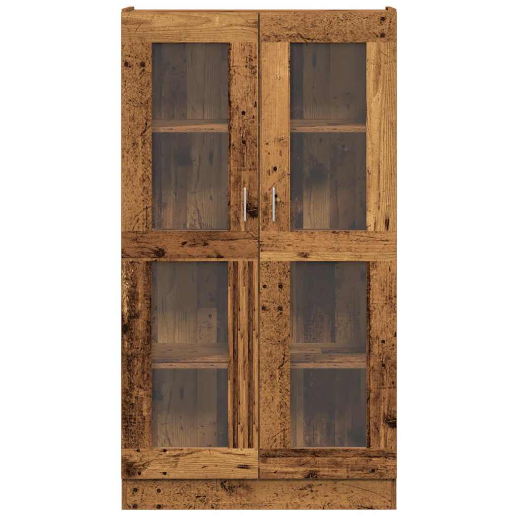 antik fa színű szerelt fa magasszekrény 82,5 x 30,5 x 150 cm