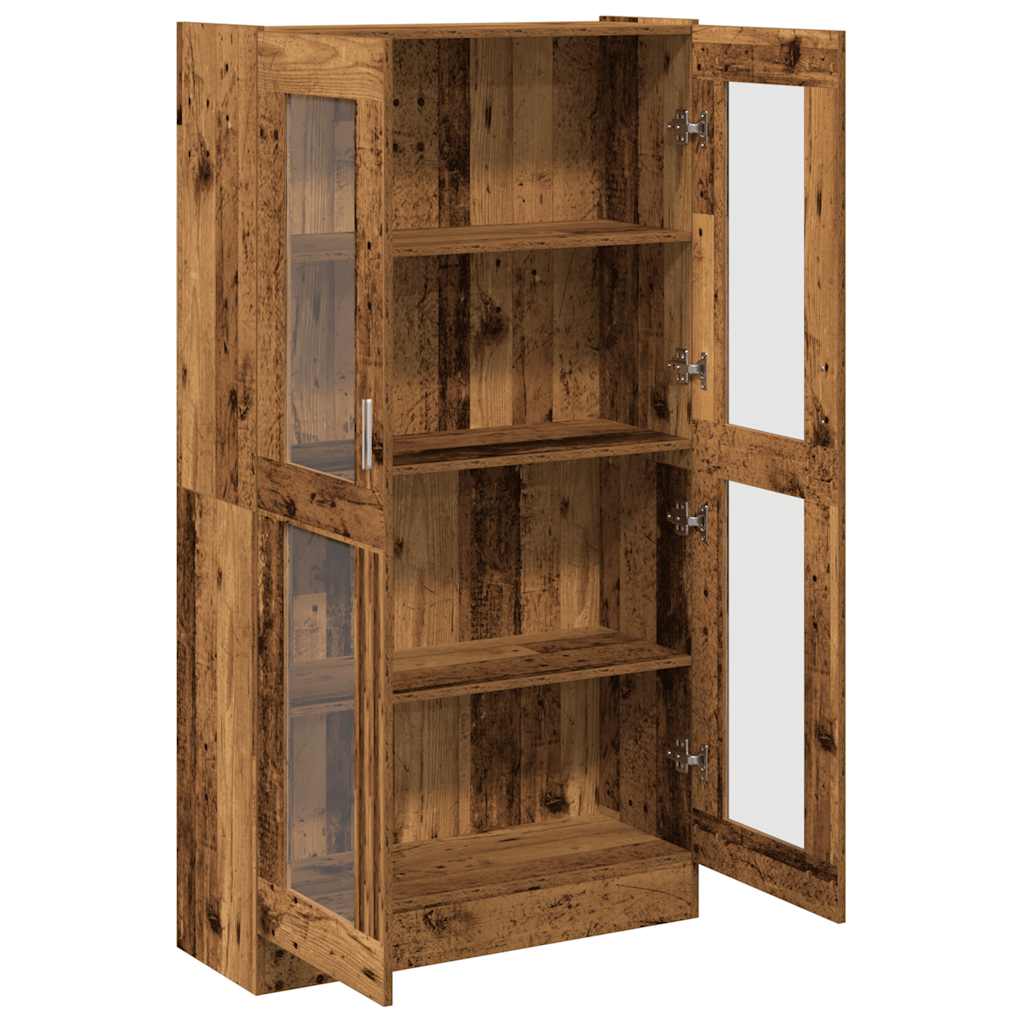 antik fa színű szerelt fa magasszekrény 82,5 x 30,5 x 150 cm