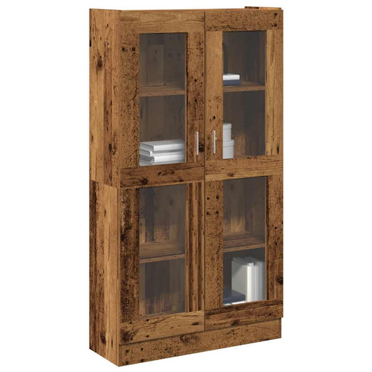 antik fa színű szerelt fa magasszekrény 82,5 x 30,5 x 150 cm