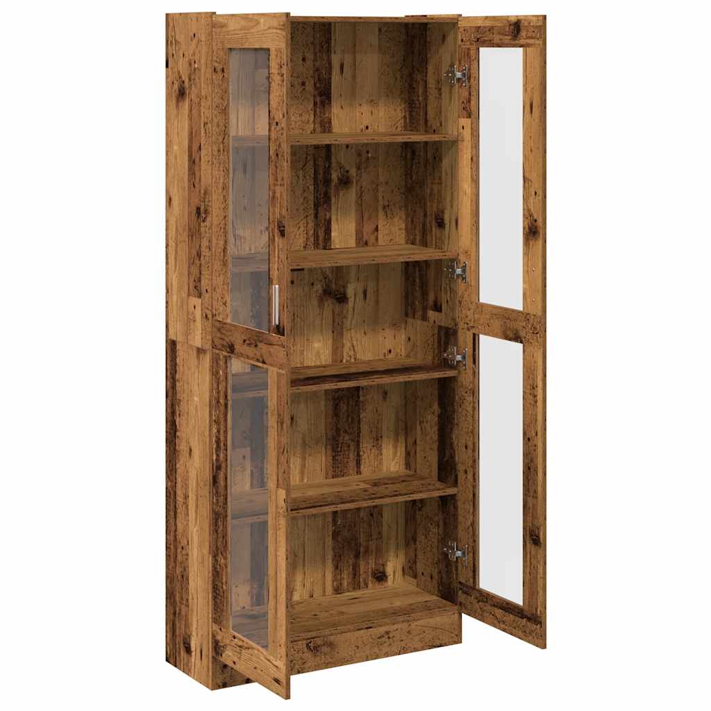 antik fa színű szerelt fa magasszekrény 82,5 x 30,5 x 185 cm