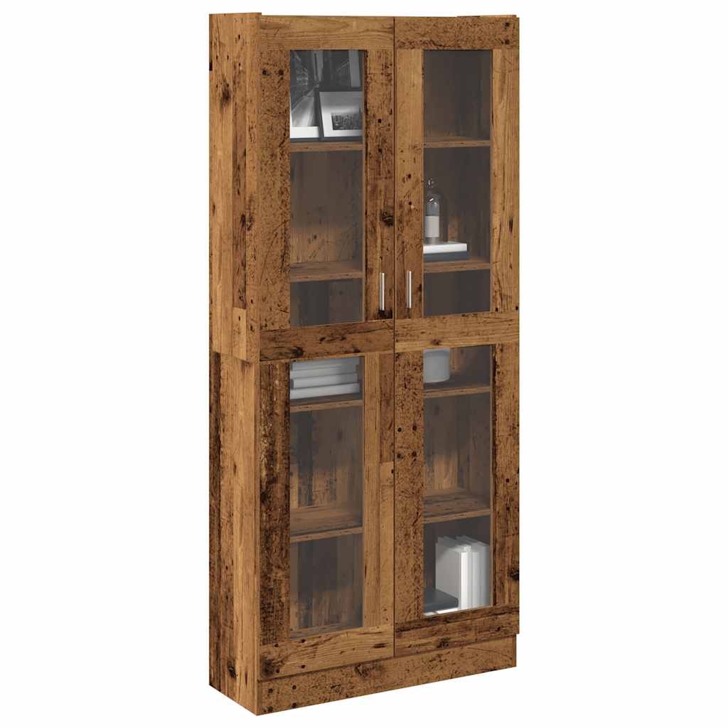 antik fa színű szerelt fa magasszekrény 82,5 x 30,5 x 185 cm
