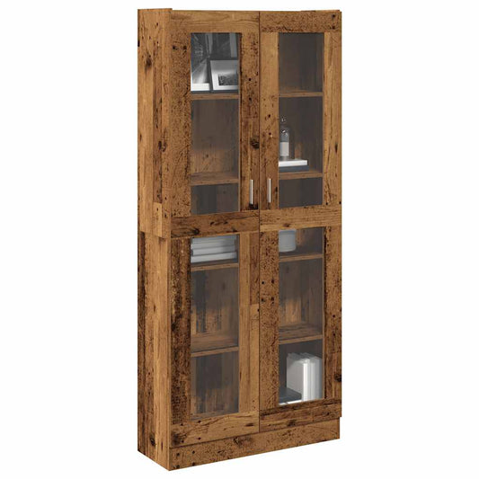 antik fa színű szerelt fa magasszekrény 82,5 x 30,5 x 185 cm