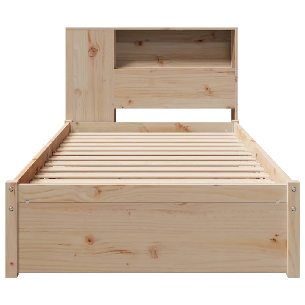 tömör fenyőfa könyvespolcos ágy matrac nélkül 90 x 200 cm