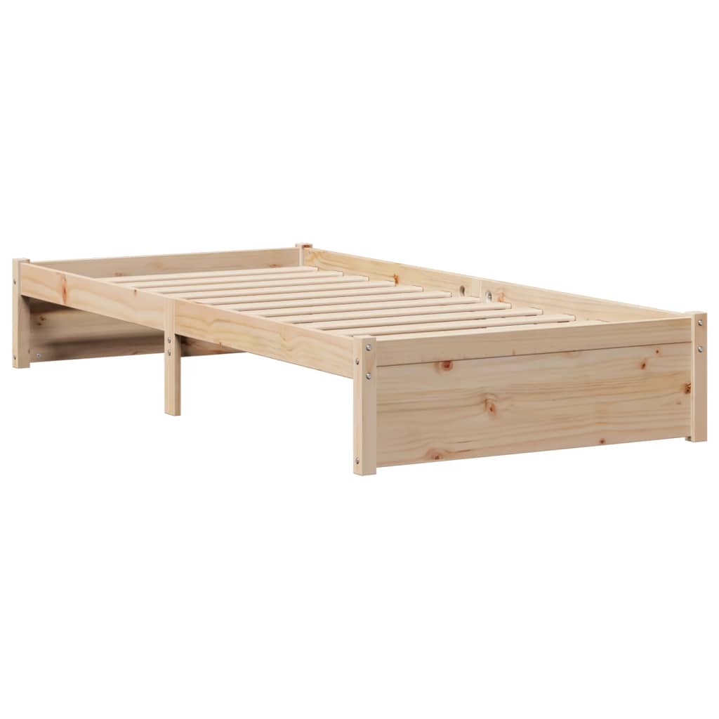 tömör fenyőfa könyvespolcos ágy matrac nélkül 90 x 200 cm