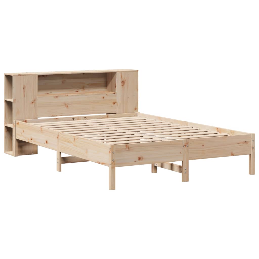 tömör fenyőfa könyvespolcos ágy matrac nélkül 120 x 200 cm