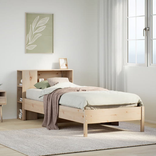 tömör fenyőfa könyvespolcos ágy matrac nélkül 75 x 190 cm