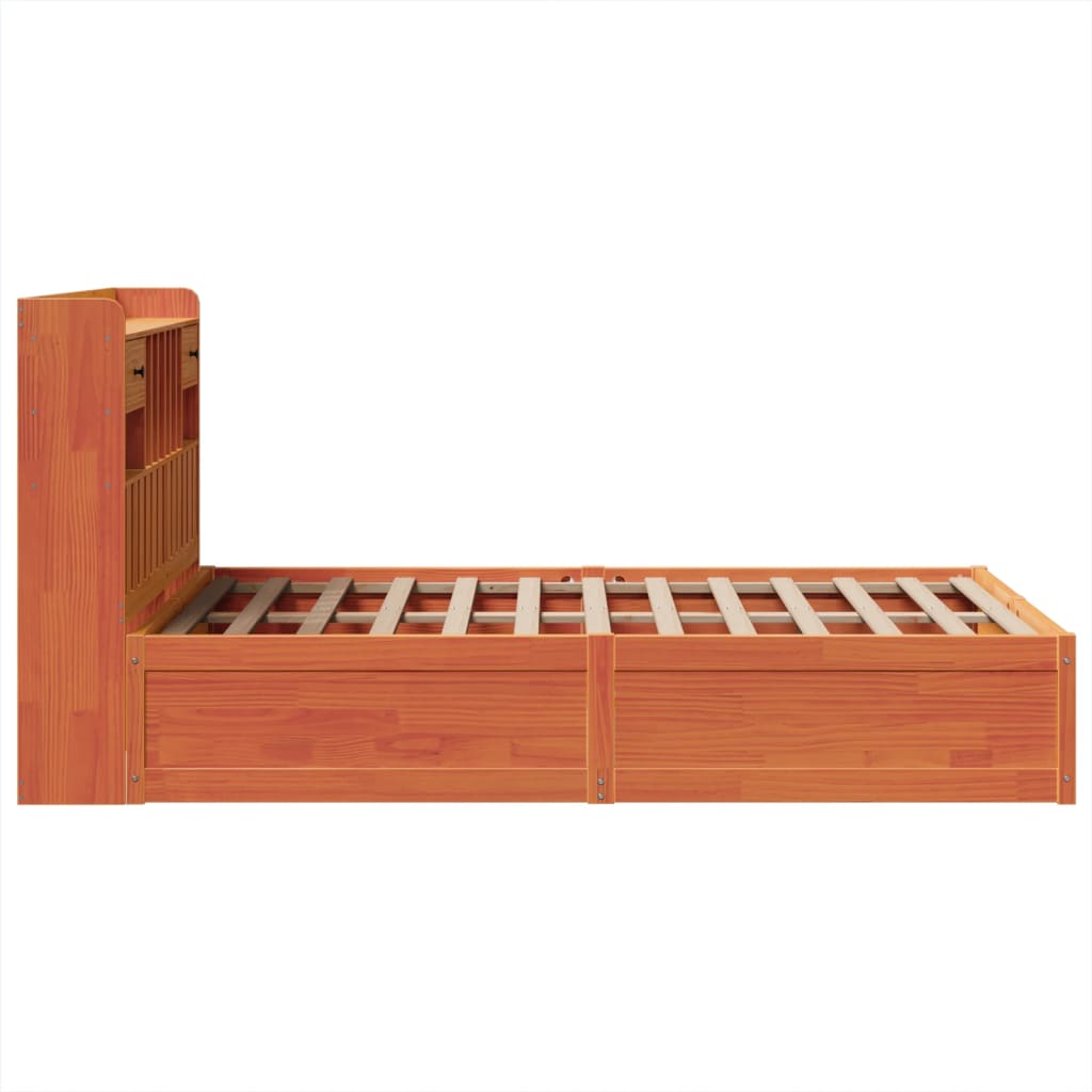 viaszbarna tömör fenyőfa ágy matrac nélkül 120 x 200 cm