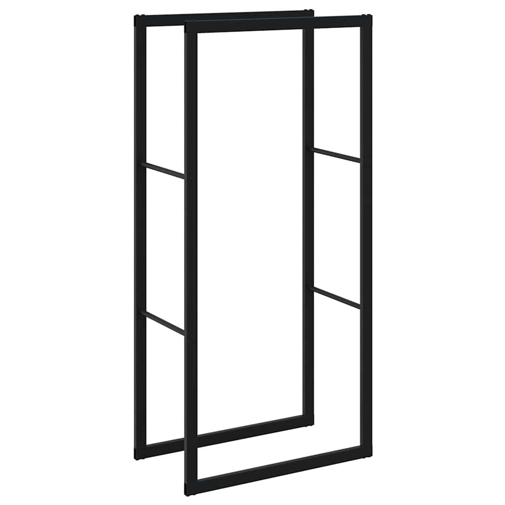 tűzifa állvány Fekete 55x30x116 cm Acél