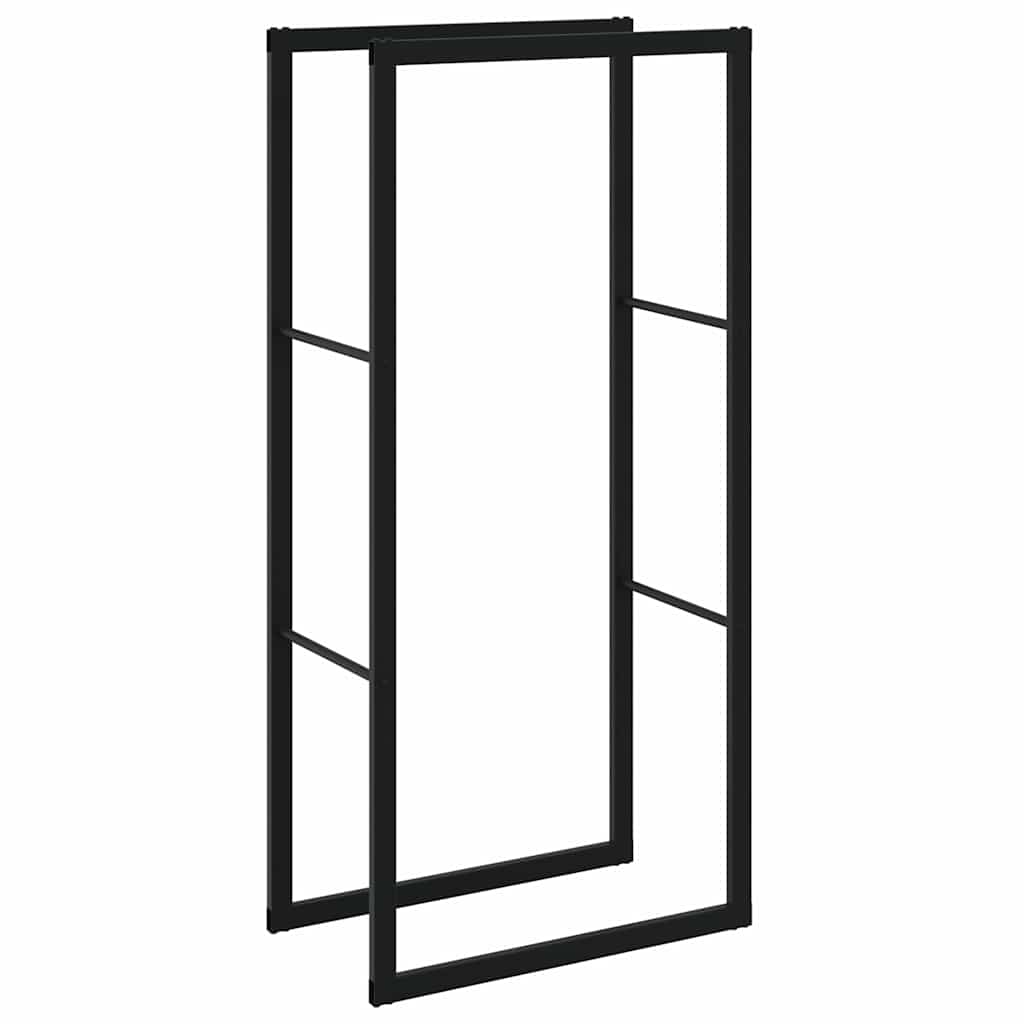 tűzifa állvány Fekete 55x30x116 cm Acél