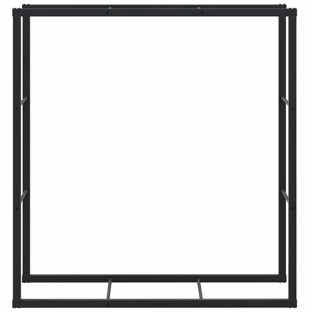 fekete acél tűzifatároló 110x30x116 cm