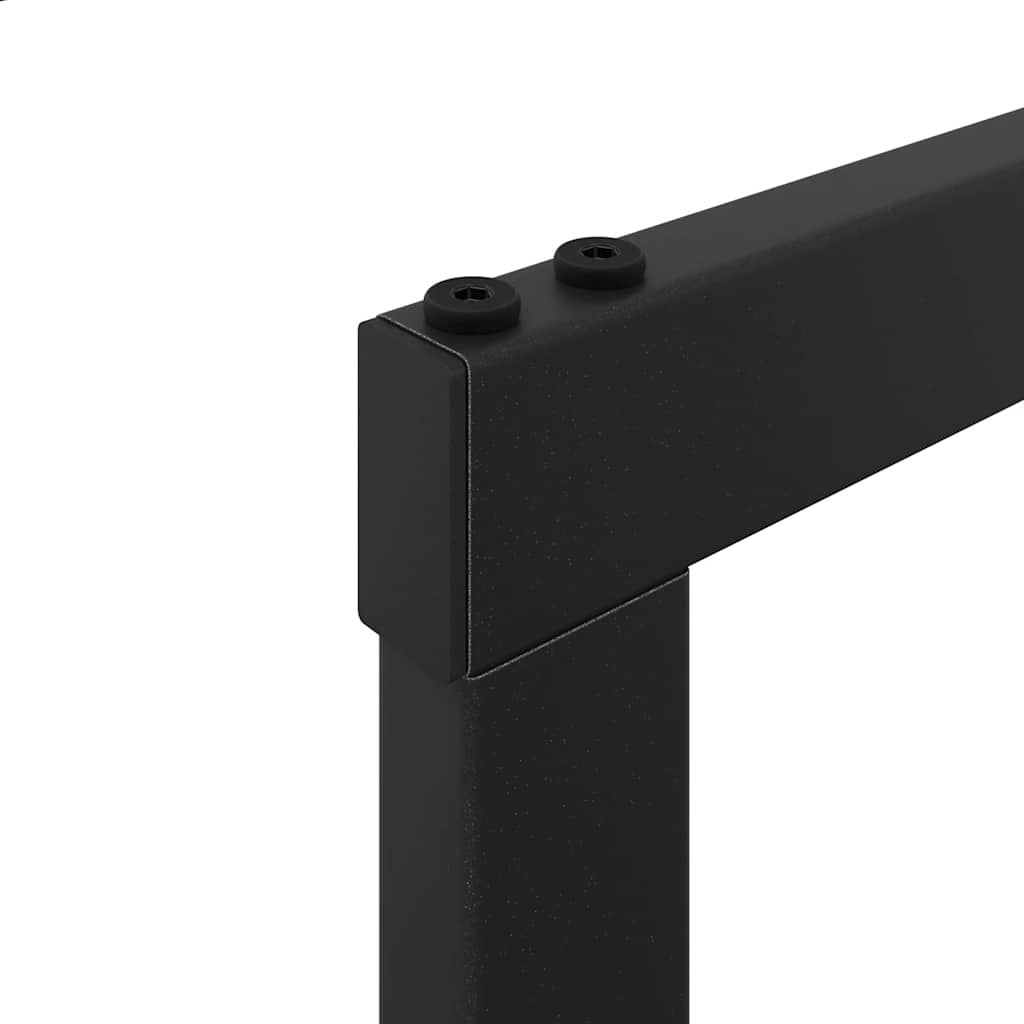 fekete acél tűzifatároló 110x30x116 cm