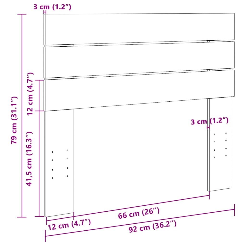 tömör tölgyfa fejtámla 90 cm
