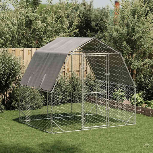 Csirkekifutó tetővel 2,5x2x2,25 m horganyzott acélból