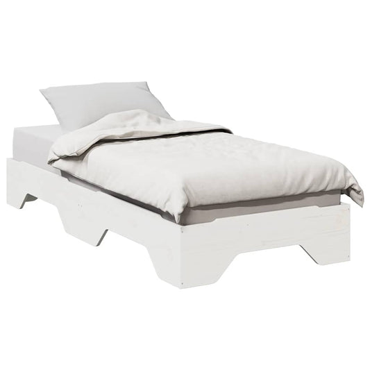 ágy matrac nélkül rakásolható fehér 75x190 cm tömör fa