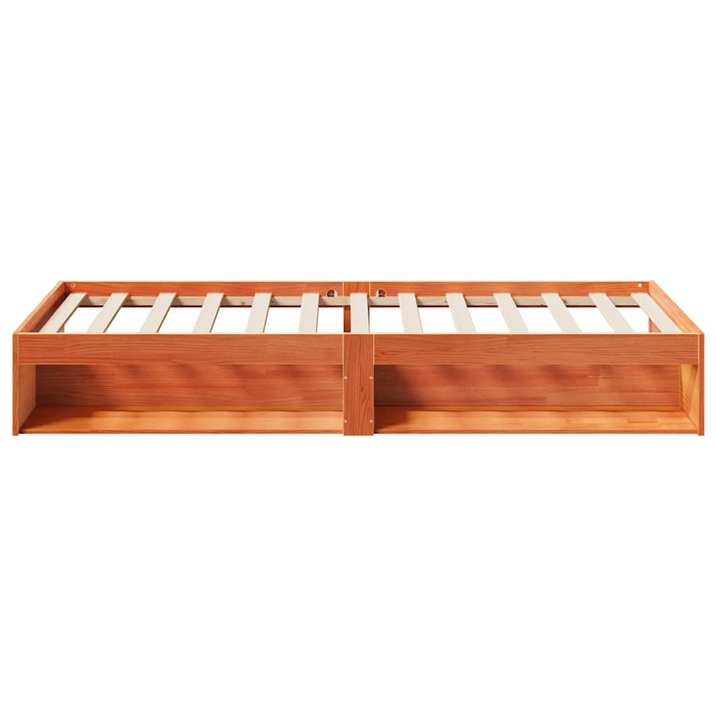 viaszbarna tömör fenyőfa kanapéágy matrac nélkül 90 x 200 cm