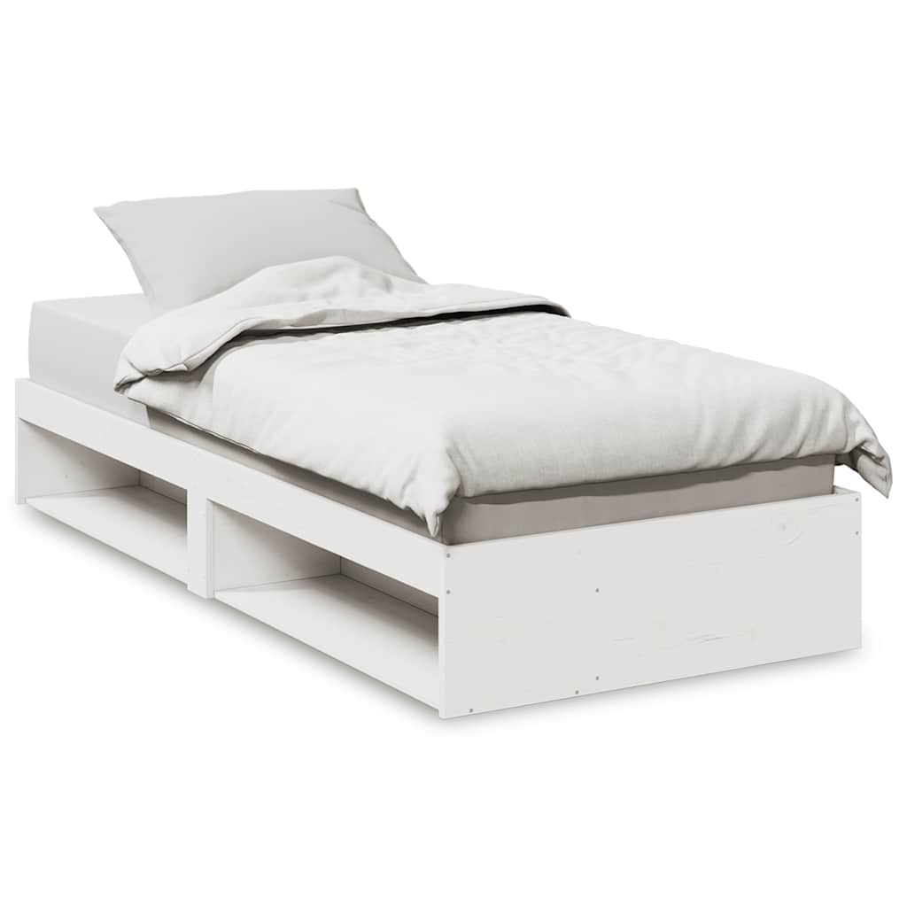kanapéágy ágy matrac fehér 75x190 cm tömör fa fenyőfa