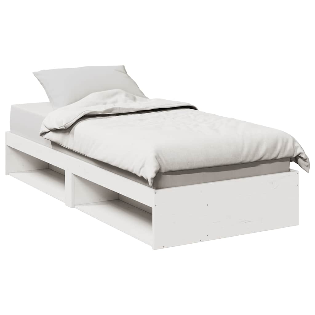 kanapéágy ágy matrac fehér 75x190 cm tömör fa fenyőfa
