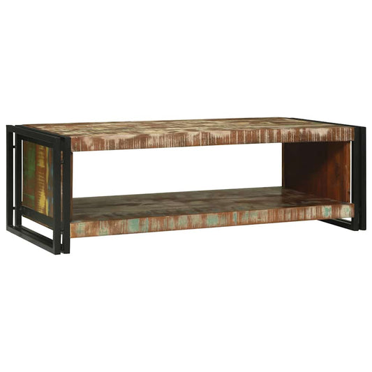 Dohányzóasztal Barna 120 x 50 x 38 cm tömör újrahasznosított fa